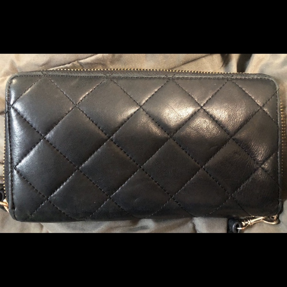 Dkny Quilted Black Tote/ Matching Wallet Gem